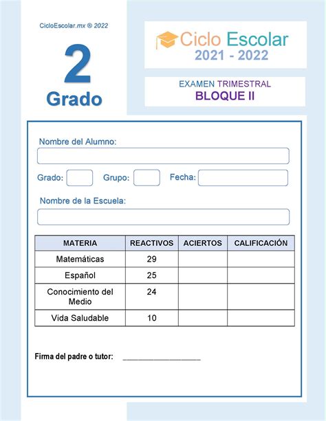Examen Trimestral Bloque 2 Segundo Grado 2021 2022 Imagenes Educativas
