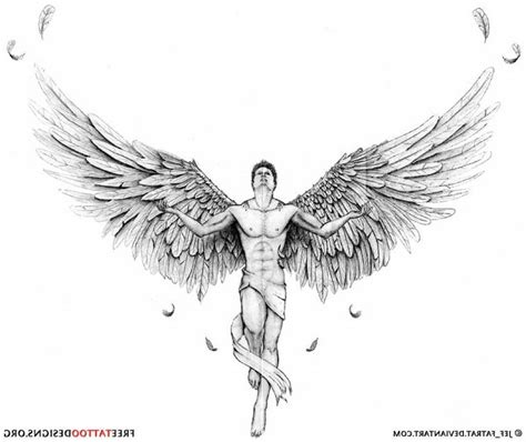 Small Guardian Angel Tattoos Fallen Angel Tattoo Angel Wings Tattoo
