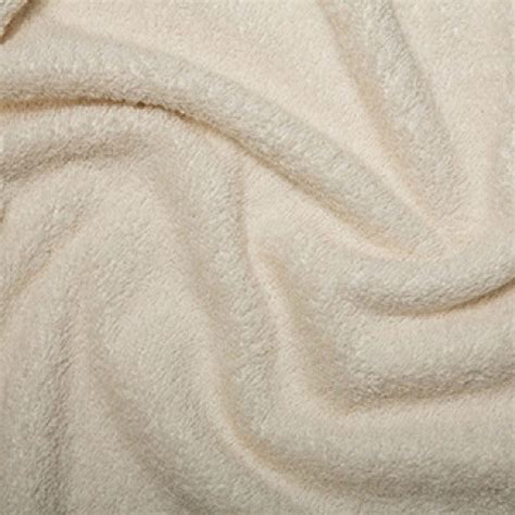 Cream Cotton Terry Towelling Fabric Plain Solid Colours Towel
