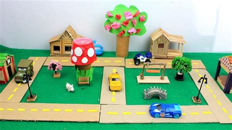 Car Toys For Kids Cardboard Playground Diy Youtube