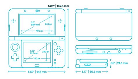New Nintendo 3ds Dimensions And Drawings Dimensionsguide