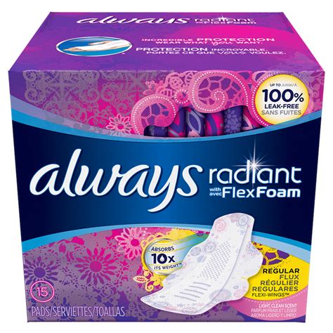 Always Radiant Regular Pads with Wings Scented Reviews 2019
