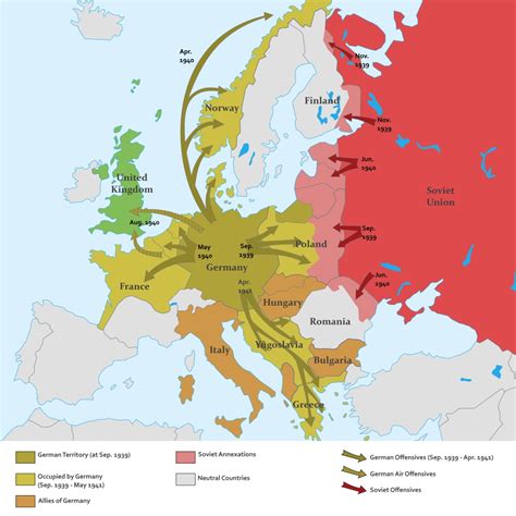 Map Of World War 2 In Europe World Map