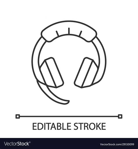 Gaming Headset Linear Icon Royalty Free Vector Image
