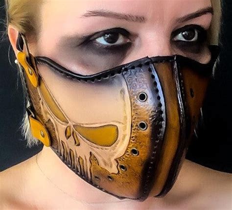 Leather Motorcycle Mask Half Face Mask Protection Mask Etsy Leather