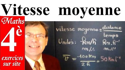 Quelle est sa vitesse moyenne ? Maths 4ème | Vitesse moyenne : Définition, unités et ...