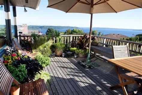 Candles, clocks, pillows, fireplaces, mirrors, rugs Bring the garden to the upper deck by designing with ...