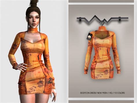 Bodycon Dress Bd327 By Busra Tr At Tsr Sims 4 Updates