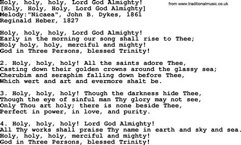 Holy Holy Holy Lord God Almighty Lyrics Hymn Meaning And Story In My