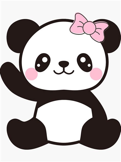 Cute Kawaii Panda Bear Sticker For Sale By Purpleowldesign Redbubble