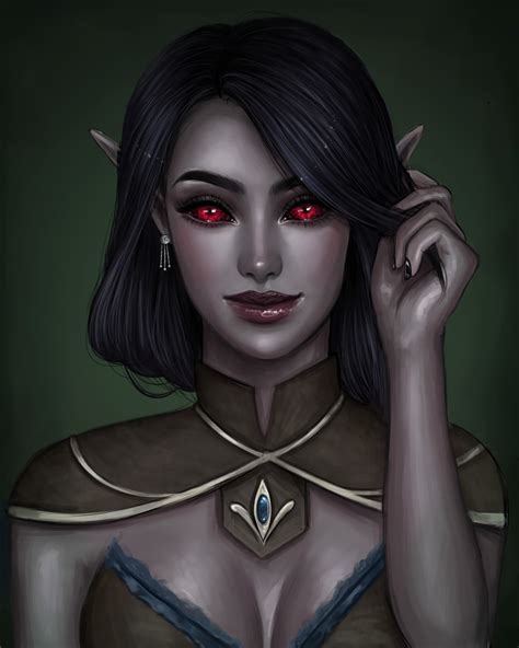 Artstation Diramu Eso Dunmer Comission Ryan Clements Elf Art Elves Fantasy Female Elf