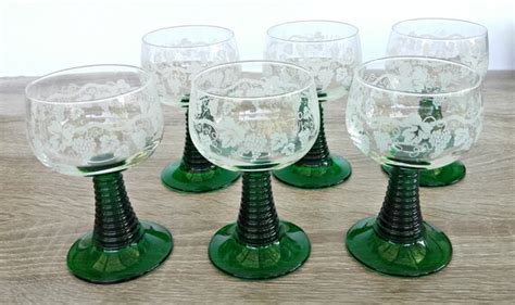 roemer glass green stemmed german wine glasses