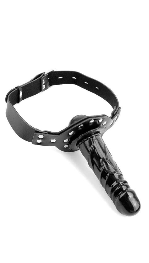 Locking Deluxe Ball Gag Dong Face Dildo Strap On Harness Bondage Bdsm