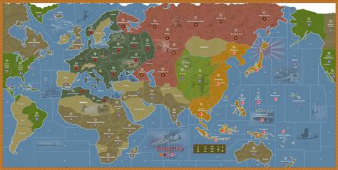 Axis And Allies 1940 Global Map Map Of Europe And Asia