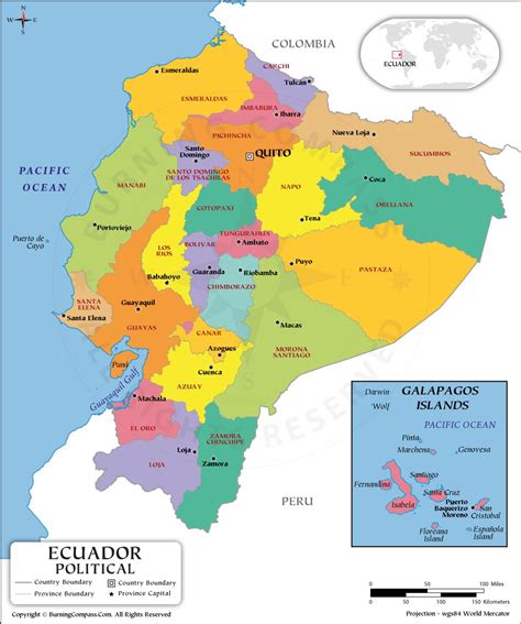 Ecuador Map With Provinces And Capitals Ph