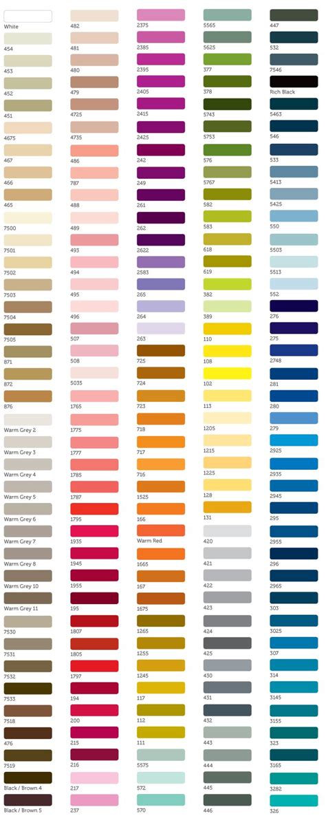 Choosing Art Colours Pantone Matching System Colours Pantone Color
