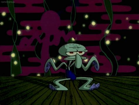 Squidward Playing Clarinet Gif