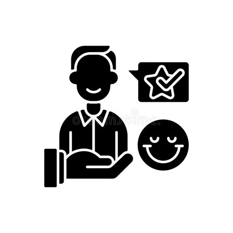 Icono De Glifo Negro De Satisfacción Del Cliente Ilustración Del Vector