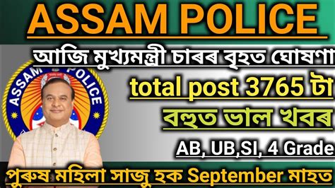 Assam Police New Vacancy Post