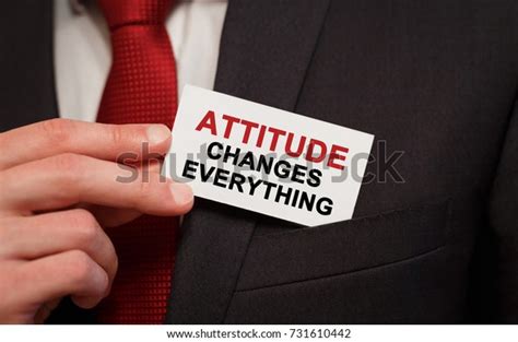 Businessman Putting Card Text Attitude Changes Stock Photo 731610442