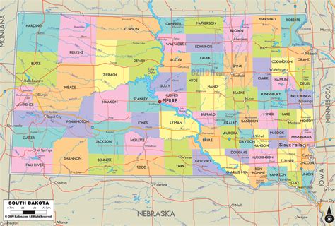 South Dakota Map With Counties Draw A Topographic Map