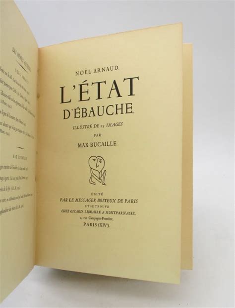 L État d ébauche by ARNAUD Noël BUCAILLE Max L Ancienne Librairie