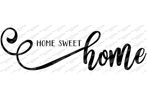 Home Sweet Home Farmhouse Script With Tails Svg