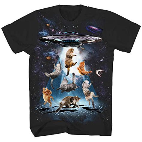 Thread Science Ufo Cats Kitten Cat Lover Outerspace Planets Stars Galaxy Funny Humor Pun Adult