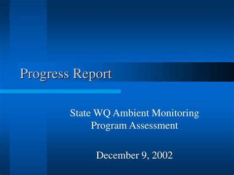 Ppt Progress Report Powerpoint Presentation Free Download Id1104795