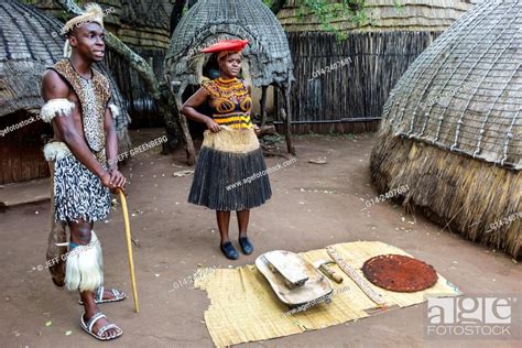 South Africa African Johannesburg Lesedi African Lodge And Cultural Village Zulu Tribe Black