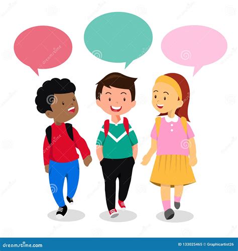 Kids In Conversation Stock Vector Illustration Of Together 133025465