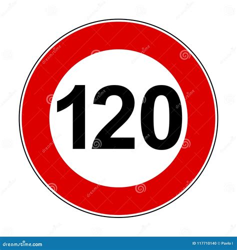 Speed Limit Signs Of 120 Km Vector Royalty Free Stock Image