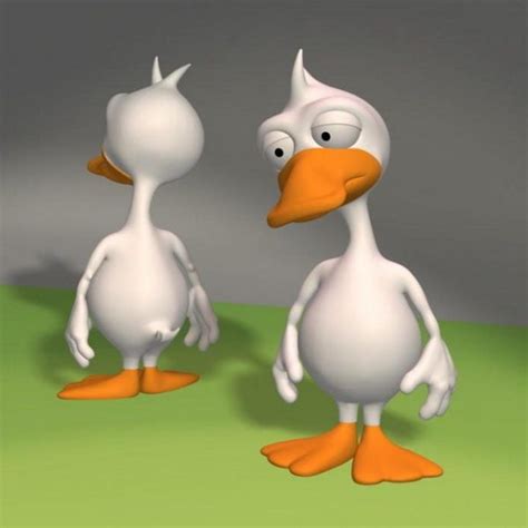 Cartoon White Duck Character Free 3d Model 3ds C4d Lwo Open3dmodel