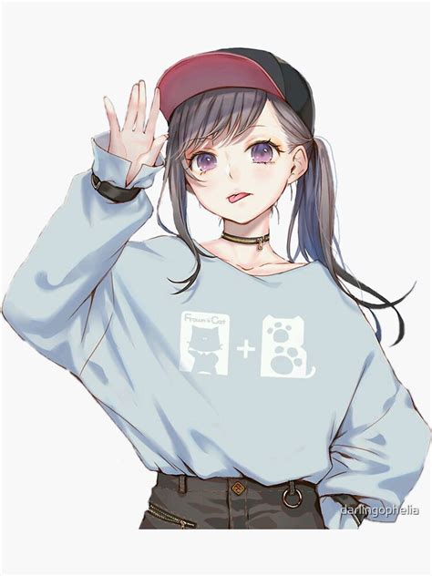 Cute And Casual Sporty Anime Girl Sticker For Sale By Darlingophelia