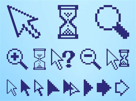 Pixelated Icons Set Vector Art And Graphics