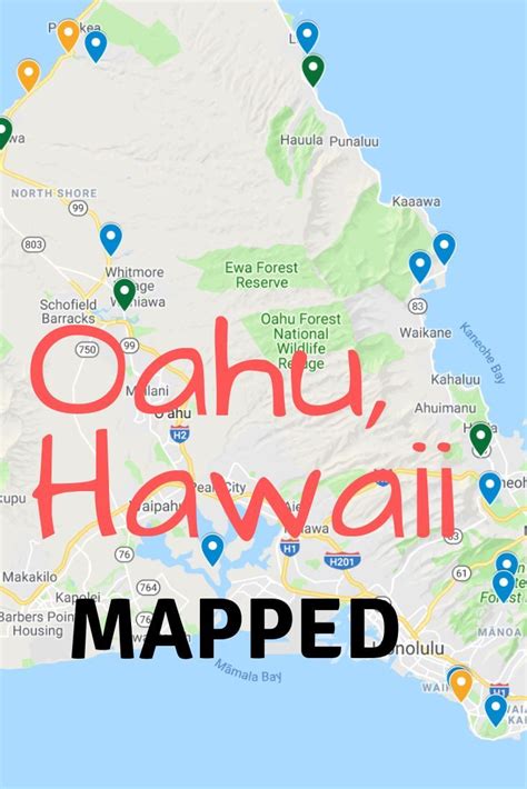 Valentinas Destinations Comprehensive Tourist Maps Oahu Map Oahu