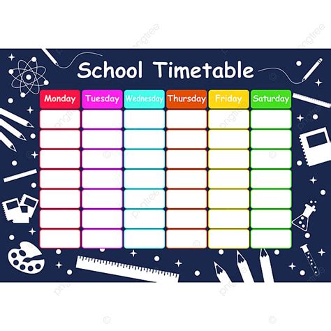 School Timetable Template Download On Pngtree