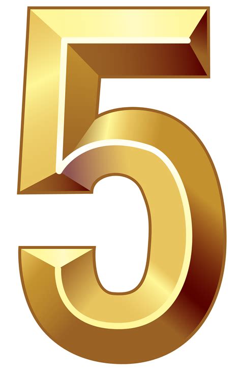 Number 5 Gold Png Clip Art Library