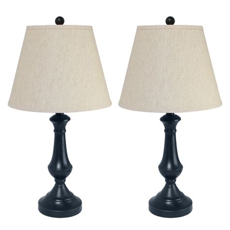 Haitral Bedside Table Lamp Set Of 2 Solid Metal Modern Office Lamps