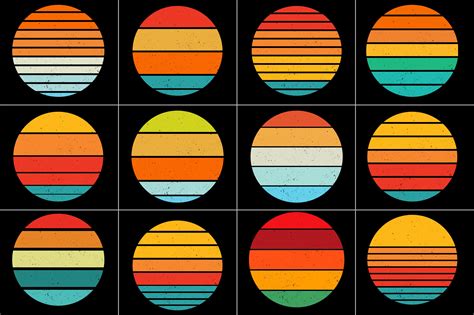 Sunset Retro Vintage Color Palette Graphic By T Shirt Design Bundle