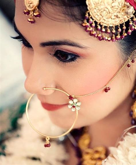 セール限定sale Nath Bridal Nose Ring With Chain Nose Rings For Weddingsano0019ra 20190410010032