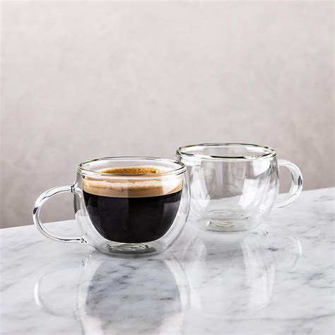 ksp milano double wall espresso glass with handle set of 2 clear kitchen stuff plus