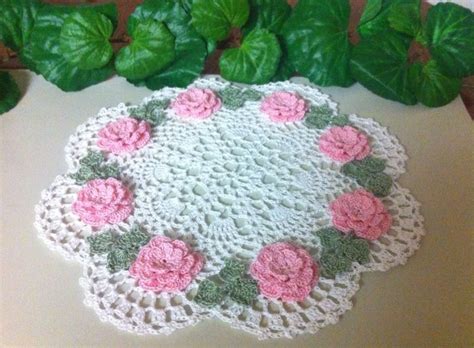 Made To Order Pretty Pink Roses Crochet Doily By Leochic033 Crochet