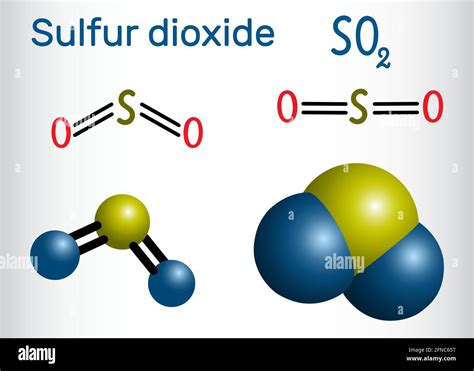 Molécula De Dióxido De Azufre Dióxido De Azufre So2 Fórmula Química