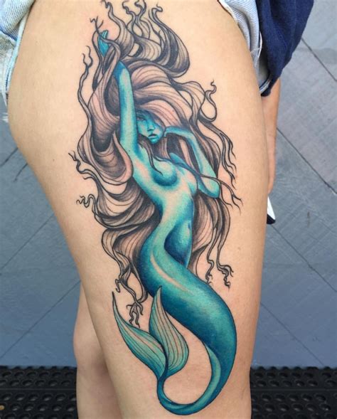 Thigh Mermaid Tattoo Ideas