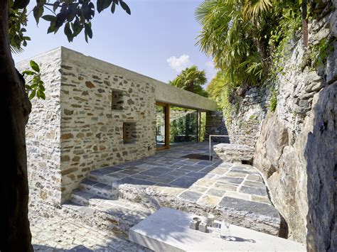 Modern Stone House With Terraced Garden Overlooking Lake Maggiore In Switzerland Idesignarch