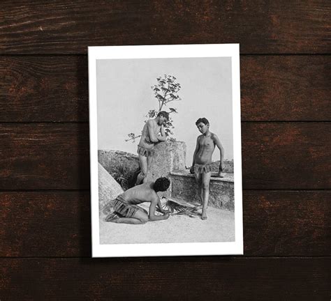 Nude Photo Of Three Males Playing Handsome Men Nude Outdoors Etsy