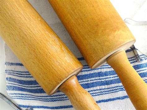 Set 2 Wood Rolling Pin Handles Large Old Dough Pastry Roller Etsy