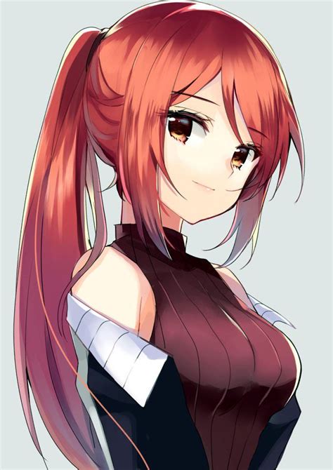 Red Ponytail Original Anime Red Hair Red Hair Girl Anime Anime