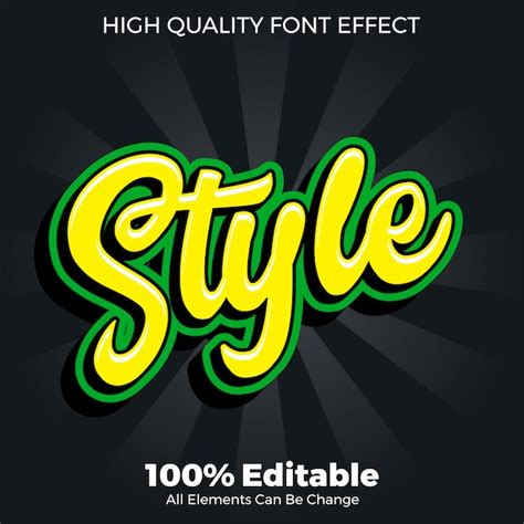 Premium Vector Script Style Sticker Text Style Editable Font Effect